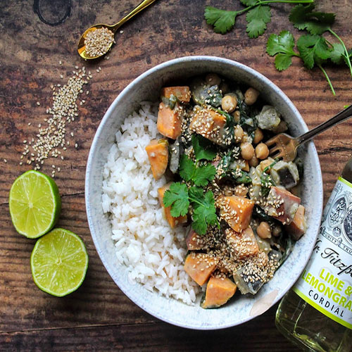 Aubergine & Sweet Potato Coconut Curry by SpamellaB