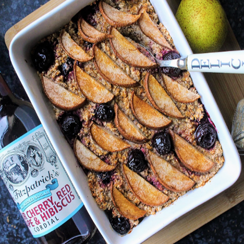 Cherry & Pear Baked Oats by SpamellaB